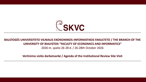 Vertinimo vizito darbotvarkė / Agenda of the Institutional Review Site Visit