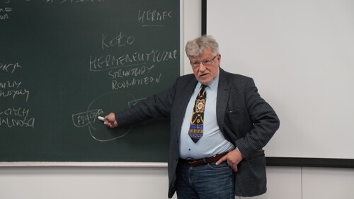 Prof. dr. hab. Lech Witkowski w Filii UwB w Wilnie